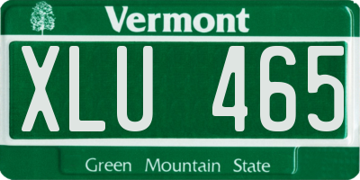 VT license plate XLU465