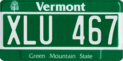 VT license plate XLU467