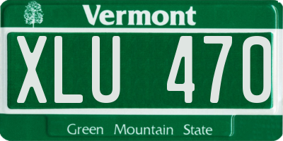 VT license plate XLU470