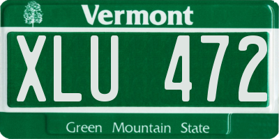 VT license plate XLU472