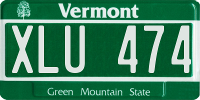 VT license plate XLU474