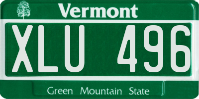 VT license plate XLU496