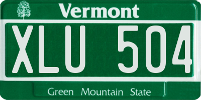 VT license plate XLU504