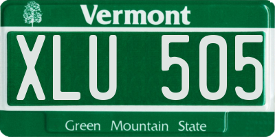 VT license plate XLU505