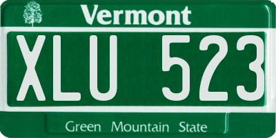 VT license plate XLU523
