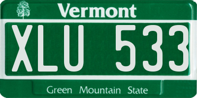 VT license plate XLU533