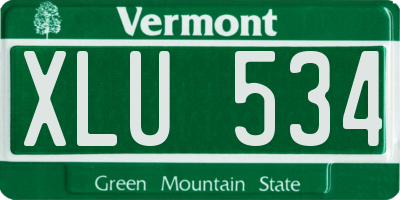 VT license plate XLU534