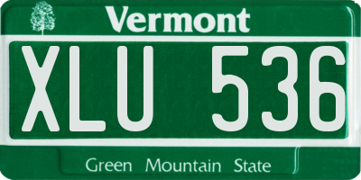VT license plate XLU536