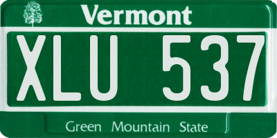 VT license plate XLU537