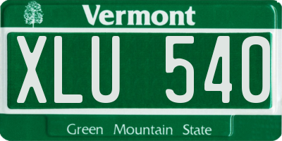 VT license plate XLU540