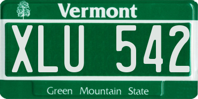 VT license plate XLU542