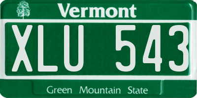 VT license plate XLU543