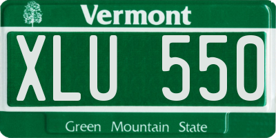 VT license plate XLU550