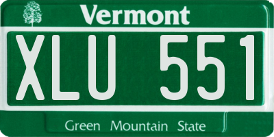 VT license plate XLU551