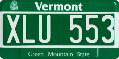 VT license plate XLU553