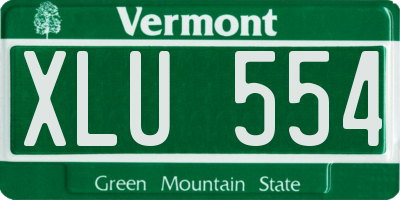 VT license plate XLU554
