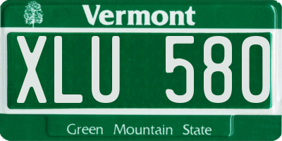 VT license plate XLU580