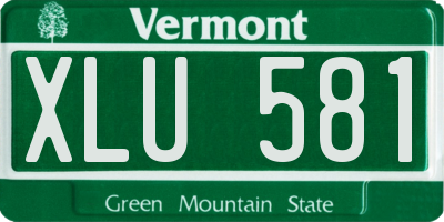 VT license plate XLU581