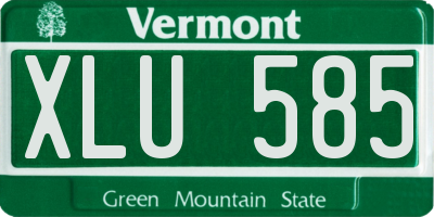 VT license plate XLU585