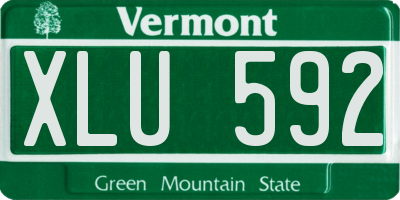 VT license plate XLU592