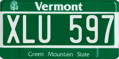 VT license plate XLU597