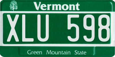 VT license plate XLU598