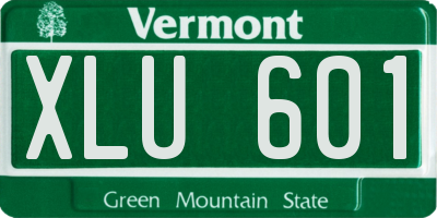 VT license plate XLU601