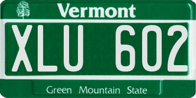 VT license plate XLU602