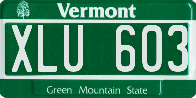 VT license plate XLU603