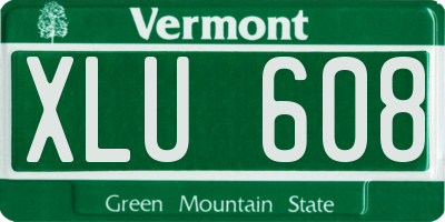 VT license plate XLU608
