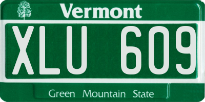 VT license plate XLU609
