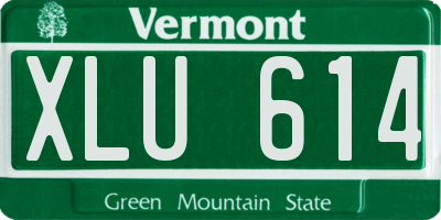 VT license plate XLU614