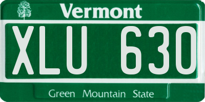 VT license plate XLU630