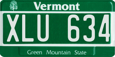 VT license plate XLU634