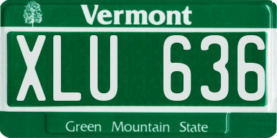 VT license plate XLU636
