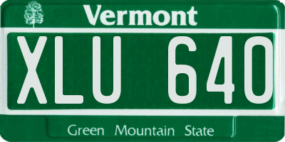 VT license plate XLU640