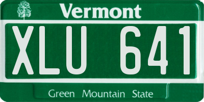 VT license plate XLU641