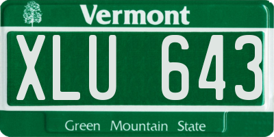 VT license plate XLU643