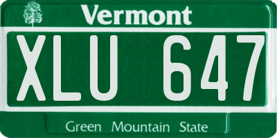 VT license plate XLU647