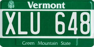 VT license plate XLU648