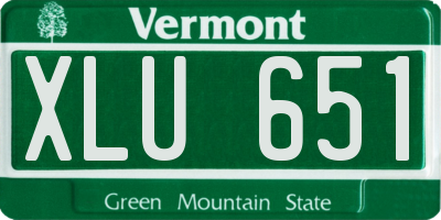 VT license plate XLU651
