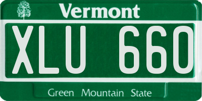 VT license plate XLU660