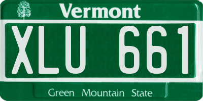VT license plate XLU661