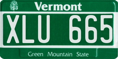 VT license plate XLU665