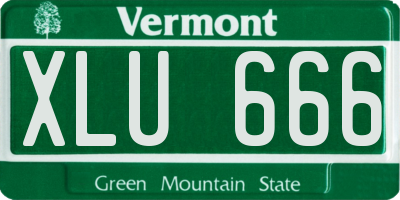VT license plate XLU666
