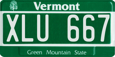 VT license plate XLU667