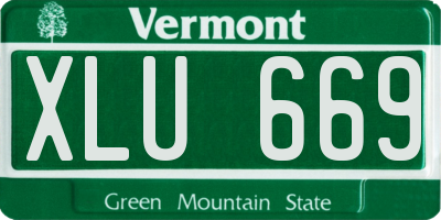 VT license plate XLU669