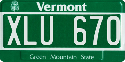 VT license plate XLU670