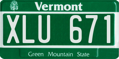 VT license plate XLU671
