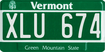 VT license plate XLU674